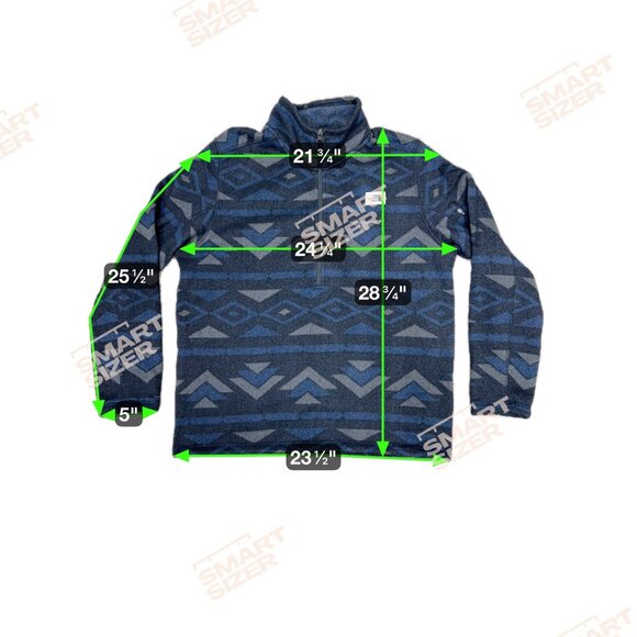 The North Face Mens Geometric Fleece Pullover Quarter Zip Jacket Xl Navy Blue - Picture 6 of 6